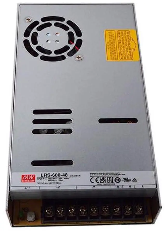 Alt view image 5 of 5 - LRS-600-48 48V 600W Single Output Switching Power Supply, 90-302VAC/255-370VDC Input, 12.5A, 1U Low Profile, 5G Vibration Resistant, Industrial Automation, UL/BS/IEC 62368-1 Certified