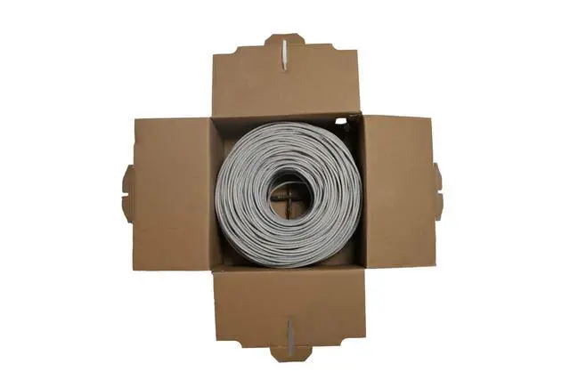 Alt view image 4 of 5 - Transber, CAT6 1000ft Ethernet Cable Solid UTP Up to 10Gbps 550Mhz 23AWG 4x2 Pair Bulk Cable Network PoE++/4PPoE LAN Wire 1000-feet Easy Pull Box (Gray)