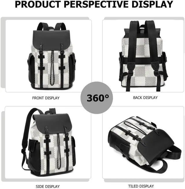 Alt view image 4 of 5 - KingTo Laptop Backpack for Men Luxury Anti-Theft Travel Backpack Casual Business Waterproofing Computer Bag (A-White)
