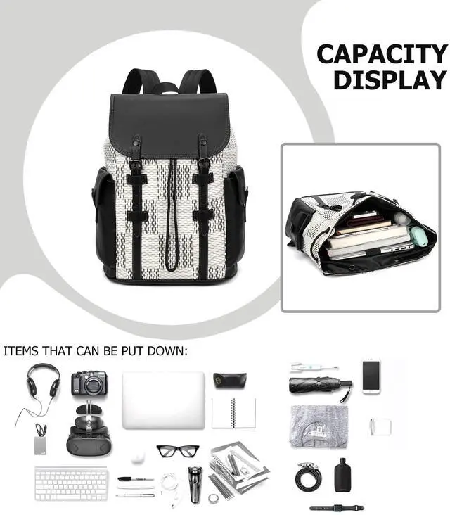 Alt view image 5 of 5 - KingTo Laptop Backpack for Men Luxury Anti-Theft Travel Backpack Casual Business Waterproofing Computer Bag (A-White)