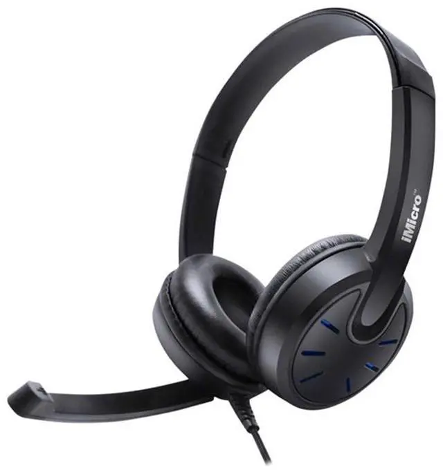 Main image of iMicro - IMME292 Black - Wired 3.5mm Headset with Microphone & Volume Control - Support PC/MAC/PS4/PS5/Nintendo Switch/Xbox Series S - Over Ear Adjustable (SP-IMME292)