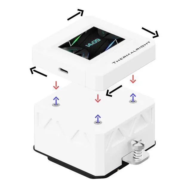 Alt view image 3 of 4 - Thermalright FW 240 SE ARGB White-AIO CPU Liquid Cooler,IPS LCD Screen with 320 * 240 Resolution,for AM4/AM5,Intel LGA1700/1851,2-inch Magnet-Absorbent LCD Screen for Images-White,PC CPU Water Cooler