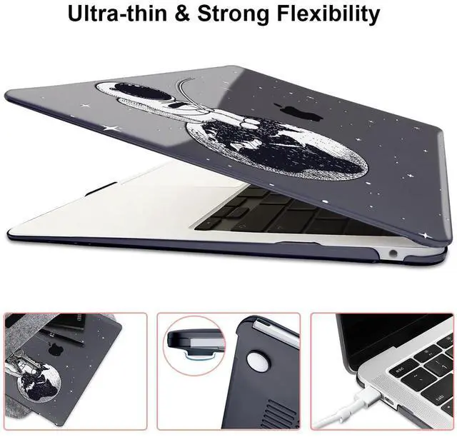 Alt view image 5 of 5 - LCMOCICO Compatible with MacBook Pro 13 inch Case 2022 2021-2016 A2338 M2/M1 Chip A2251 A2289 A2159 A1989 A1706, Pattern Plastic Hard Shell Keyboard Cover Screen Film Webcam Cover, Astronaut Earth