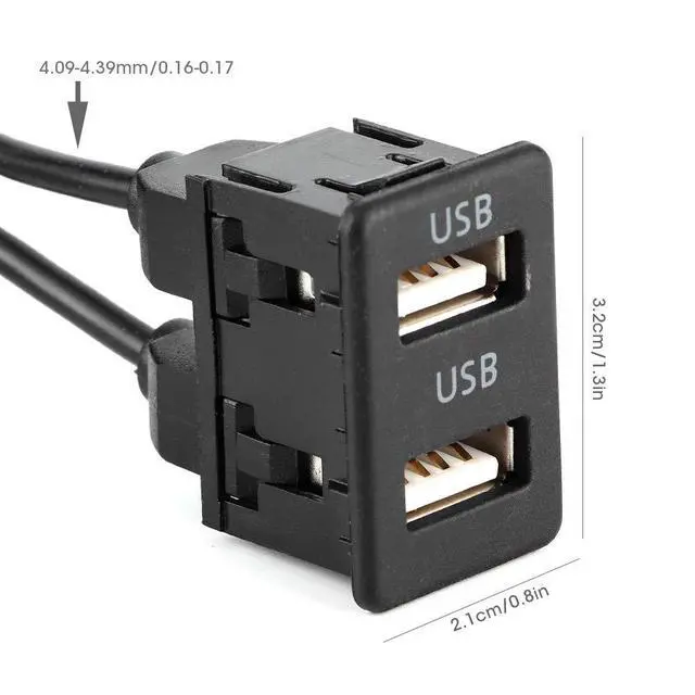 Alt view image 2 of 5 - Extension Dash Panel Mount Cable, 1.5m Dashboard Cable Adapter 2 Port Car Mount Flush Cord for Truck Boat