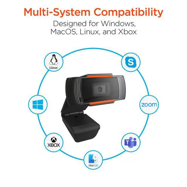 Alt view image 3 of 5 - HyperGear HyperStream Portable 1080P Webcam with Noise Reduction Microphone, USB HD Camera for Meetings, Online Classes, Zoom & Laptop Conferencing - Compatible with PC, MacBook Air, & More