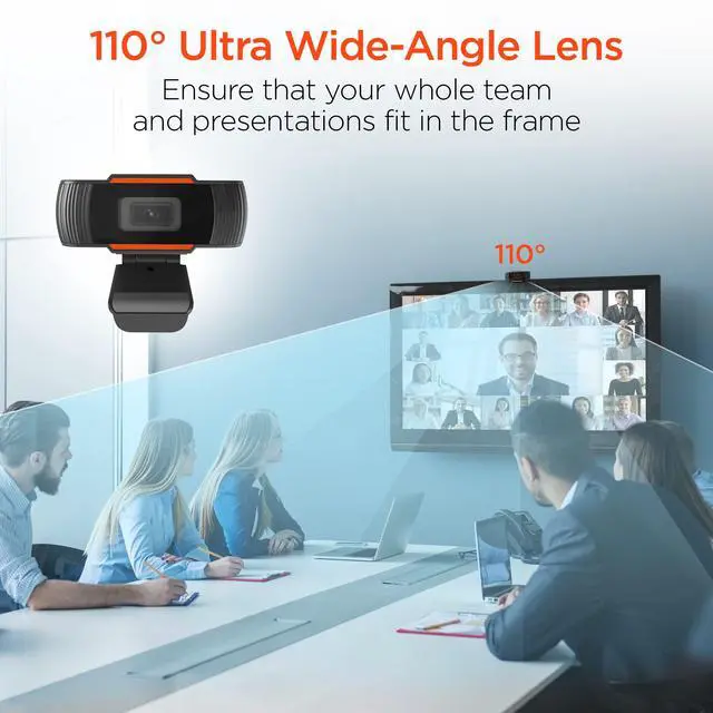 Alt view image 4 of 5 - HyperGear HyperStream Portable 1080P Webcam with Noise Reduction Microphone, USB HD Camera for Meetings, Online Classes, Zoom & Laptop Conferencing - Compatible with PC, MacBook Air, & More