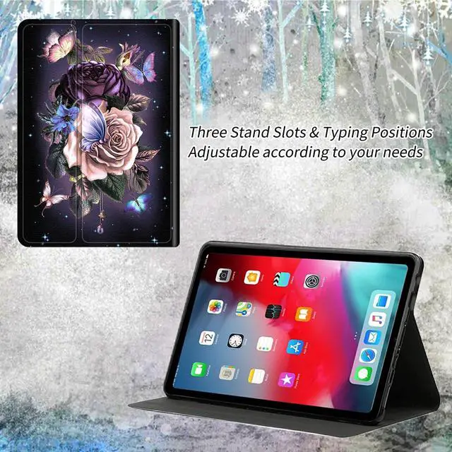 Alt view image 3 of 5 - Dikoer for All-New Amazon Kindle Fire HD 10 Tablet Case (13th Generation, 2023 Release), Slim Adjustable Stand Back Shell Protection Smart Cover for Fire HD 10 2023 10.1 Inch, Purple Flower