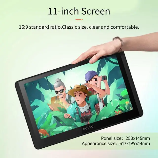 Alt view image 5 of 5 - SHUAIGUO 12HD-A H-IPS LCD Graphics Drawing Tablet Monitor 11.6 Inch Size 1366x768 Display 8192 Pressure Level Passive Technology with Tilt Function Support Windows MacOS USB-Powered Low Consumption