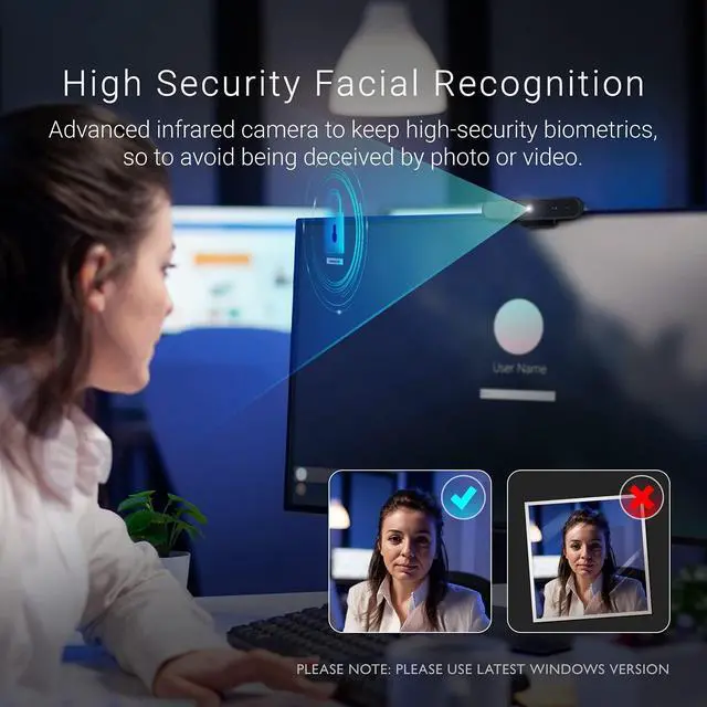 Alt view image 3 of 5 - ELECOM Facial Recognition Webcam, Windows Hello Full HD 1080P 30FPS, Streaming, Compatible with Windows 11, Windows 10, Easy Login for Desktop & Laptop (UCAM-CF20FBBK)