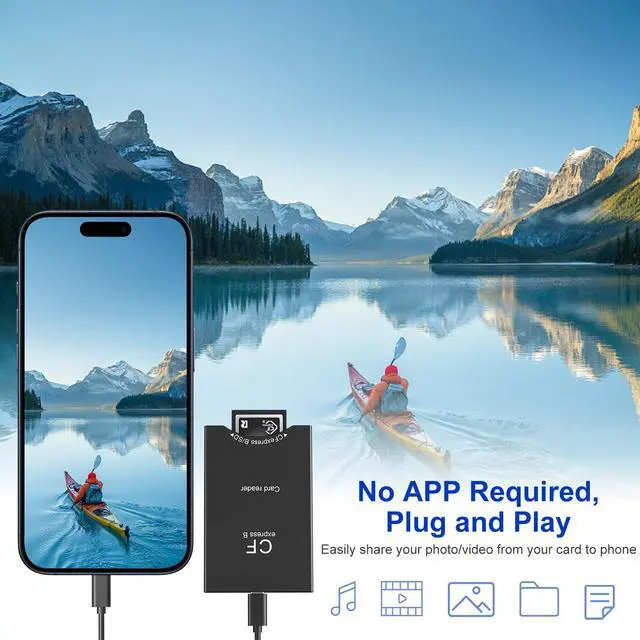 Alt view image 5 of 5 - Cfexpress Type B and SD Card Reader, 10Gpbs CF Express Type B Adapter with USB C to USB A Cable, SD to CF Express Type B Adapter, Cf Express Type B Memory Card Reader for Phone/Laptop/Tablet/Wins