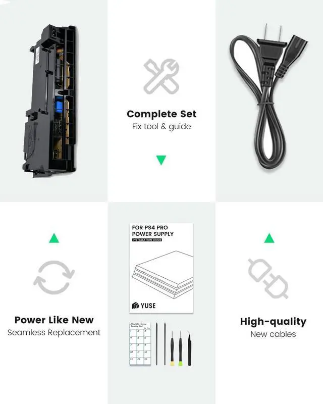 Alt view image 3 of 5 - LHM for PS4 Pro Power Supply Replacement ADP-300FR with Power Cord, for CUH-72xx Series Host Source Replacement