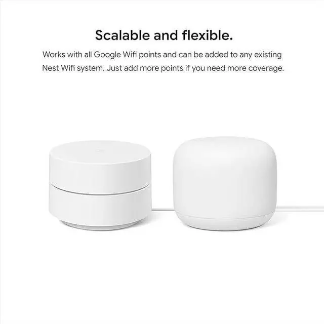 Alt view image 2 of 5 - Google WiFi - AC1200 - Mesh WiFi Router System Bundle (3-Pack) - 4500 Sq Ft Coverage - Retail Packaging - Easy Setup, Seamless Signal for Smart Home Devices - Snow