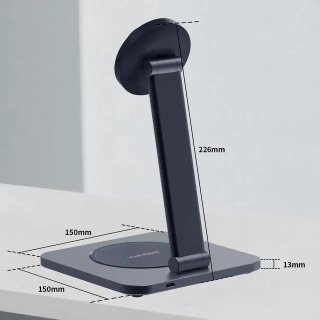 Alt view image 5 of 5 - EMONITA Foldable Magnetic Stand with Charging Case A8 for iPad (10th Generation) 10.9-Inch. Strong Magnets, 360 Rotation, 90 Tilt, 45W Fast Charger Adapter USB C Cable Included