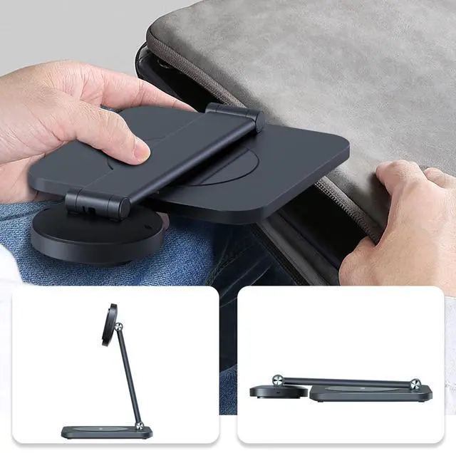 Alt view image 3 of 5 - EMONITA Foldable Magnetic Stand with Charging Case A8 for iPad (10th Generation) 10.9-Inch. Strong Magnets, 360 Rotation, 90 Tilt, 45W Fast Charger Adapter USB C Cable Included