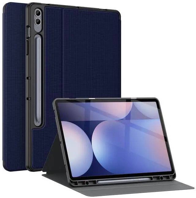 Main image of Soke Galaxy Tab S10+ /S9+ /S9 FE Plus Case with S Pen Holder- Shockproof Smart Folio Stand Case, Soft TPU Back Cover for Samsung Galaxy Tablet S10 Plus 12.4 Inch, Dark Blue