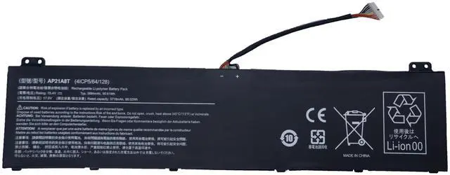 Main image of FLYRLB AP21A8T AP21A7T Replacement Laptop Battery Compatible with ACER Helios 300 PH317-56 PH315-54-55 Series Notebook AP21A5T KT0040G014-15.4V 90.61Wh