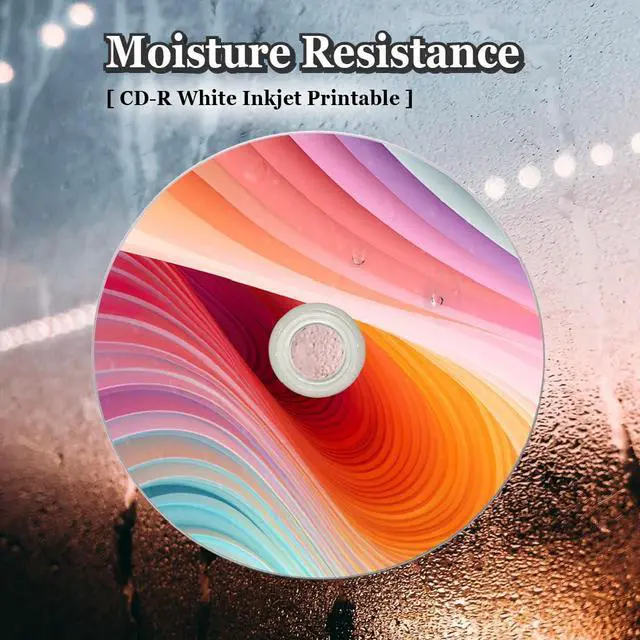 Alt view image 3 of 5 - OPTIMUM CD-R Blank Disc 700MB 52X Moisture Resistant White Inkjet Hub Printable Recordable Media - 100 Discs (no Container) Blank CDs for Music Audio Data