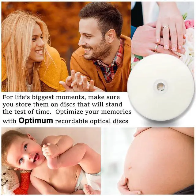Alt view image 5 of 5 - OPTIMUM CD-R Blank Disc 700MB 52X Moisture Resistant White Inkjet Hub Printable Recordable Media - 100 Discs (no Container) Blank CDs for Music Audio Data