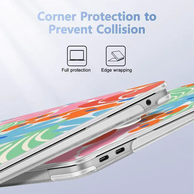 Alt view image 3 of 5 - May Chen Compatible with MacBook Air 13 inch Case 2022 2021, 2020-2018 Release Model: M1 A2337 A2179 A1932, Plastic Hard Shell Case Cover for Mabook Air 13 inch with Retina Dispaly, Colorful Floral