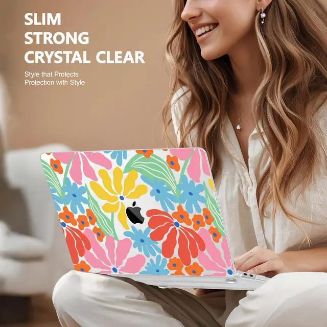 Alt view image 4 of 5 - May Chen Compatible with MacBook Air 13 inch Case 2022 2021, 2020-2018 Release Model: M1 A2337 A2179 A1932, Plastic Hard Shell Case Cover for Mabook Air 13 inch with Retina Dispaly, Colorful Floral