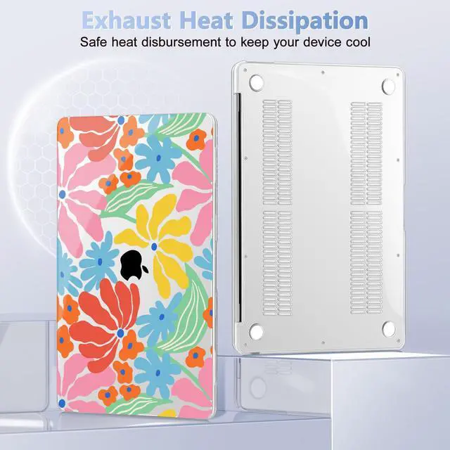 Alt view image 5 of 5 - May Chen Compatible with MacBook Air 13 inch Case 2022 2021, 2020-2018 Release Model: M1 A2337 A2179 A1932, Plastic Hard Shell Case Cover for Mabook Air 13 inch with Retina Dispaly, Colorful Floral