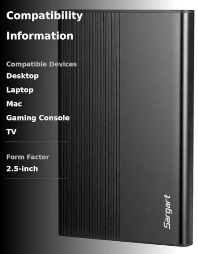 Alt view image 3 of 5 - 500GB Portable External Hard Drive USB3.0 Mobile HDD Storage for PC, Mac, Desktop, Laptop, Mac, Chromebook, Xbox One, Xbox 360, PS4 (Black)