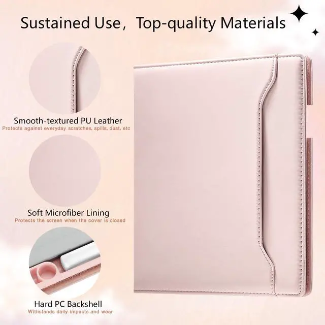 Alt view image 4 of 5 - E NET-CASE Case for Remarkable 2 Paper Tablet - Business Design Protective Stand Cover with Pen Holder/Hand Strap/Carrying Shoulder Strap & Auto Sleep/Wake for 10.3" 2020 Released (Pink)