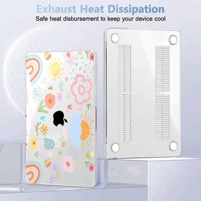 Alt view image 5 of 5 - May Chen Compatible with M4 MacBook Air 15 inch Case 2025 2024 2023 A3241 A3114 M3 A2941 M2 with Liquid Retina Display & Touch ID, Plastic Hard Shell with Keyboard Cover - Rainbows Flowers