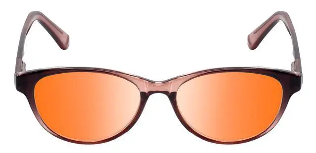 Alt view image 5 of 5 - Medspex Corinne McCormack Polly Color Therapy Reading Glasses +1.25 Pink Black Fade/FL-41 Rose Womens Fluorescent Light Sensitivity Chromotherapy Chakra Healing