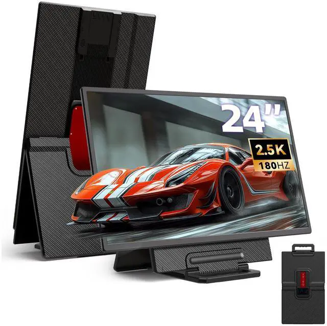 Main image of 24" 180Hz Gaming Monitor, 2.5K 2560x1440 QHD Fast IPS 112.5% sRGB Large Portable Monitor, Height & Rotation Adjustable Stand Type-C HDMI Eye Care External Screen for Laptop Phone PS4&5 Switch Xbox