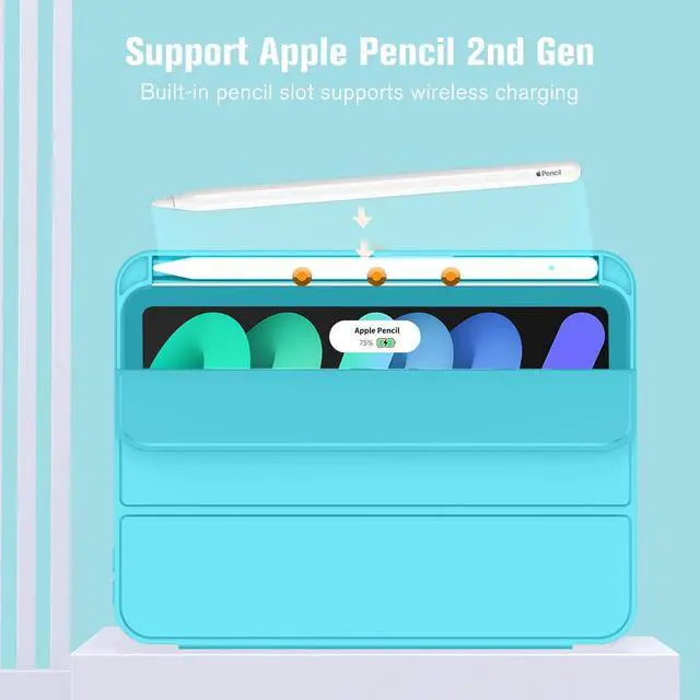 Alt view image 5 of 5 - ZryXal for iPad mini 7 Case A17 Pro 2024/iPad Mini 6 Case 2021 8.3 Inch with Pencil Holder, iPad mini 7th/6th Generation Case with Soft TPU Back and Auto Sleep/Wake, Cyan