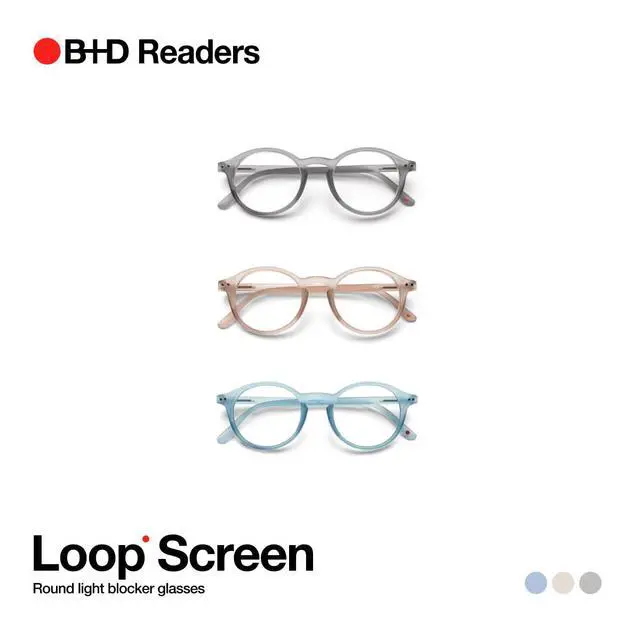 Alt view image 5 of 5 - B + D Blue Light Bloking Reader Glasses Loop Readers PC soft touch Grey Color - +3.00