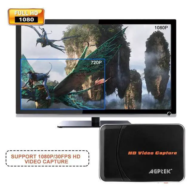 Alt view image 2 of 5 - 1080P HDMI Video Capture Card HD Game Recorder Compatible with Xbox One/360/ PS4/ Wii U/Nintendo Switch and Support Mic in for Commentary - No PC Required