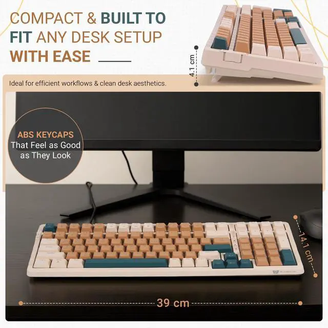 Alt view image 4 of 5 - Qisan Wireless/Wired Mechanical Gaming Keyboard,Triple Mode 2.4G/USB-C/BT (98%) Wireless Mechanical Keyboard with US Layout | Blue Switch Rechargeable RGB Backlit Keyboards for Gaming, Brown Combo