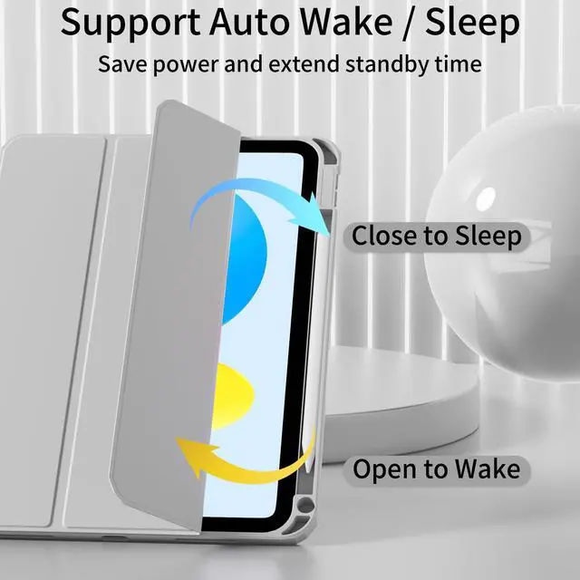 Alt view image 4 of 5 - KVTVOU Clear Case for iPad (A16) 11th/10th Generation (2025/2022, 11/10.9 Inch) with Pencil Holder, Detachable Magnetic Transparent Hard PC Back, Soft Shockproof Frame & Auto Wake/Sleep, Gray