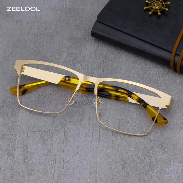 Alt view image 2 of 5 - Zeelool Glasses Frames for Men Metal Rectangle Eyeglasses JGM146843-02 Gold