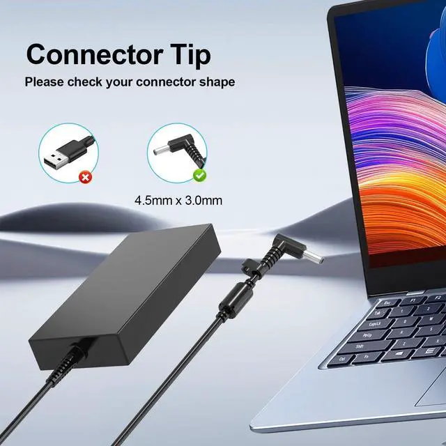 Alt view image 2 of 5 - 330W AC Charger Compatible with HP Omen 17 17-ck1000 17-ck2000 17-ck1020nr 17-ck1111nr 16-n0797nr 16-n0033dx M34603-001 ADP-330BB TPN-DA60 M34531-003 Gaming Laptop Power Supply Adapter