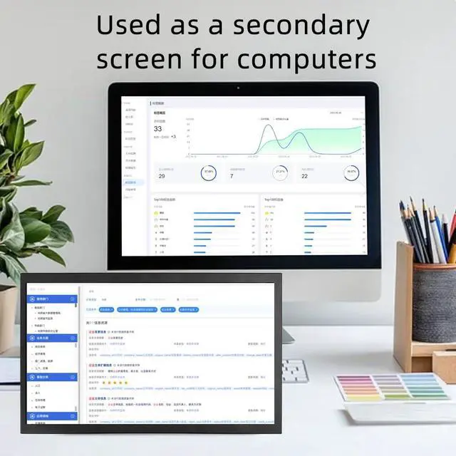 Alt view image 2 of 5 - JniTyOpt 10.1-inch HDMI/VGA/AV Input Display with 1024 * 600 high-Definition Full View Module, Built-in Speaker, Computer Secondary Screen for Windows System, Monitor for RPI DVDCCTV No Touch