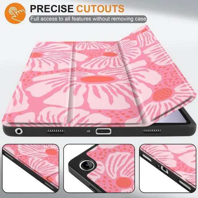 Alt view image 2 of 5 - MEEgoodo Case for Samsung Galaxy Tab A9 Plus 11 inch Cover 2024 2023 with S Pen Holder, A9+ Smart Tablet Cases with Leather Trifold Stand+Soft TPU Back Shell+Smart Auto Wake/Sleep, Pink Style Floral