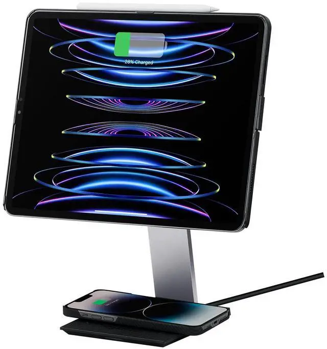 Main image of PITAKA Magnetic Wireless Charging Stand Holder Only for MagEZ Case Pro for iPad Pro/iPad Mini 6 [MagEZ Charging Stand] Adjustable iPad Stand with 15W Wireless Charging Base for Smartphone
