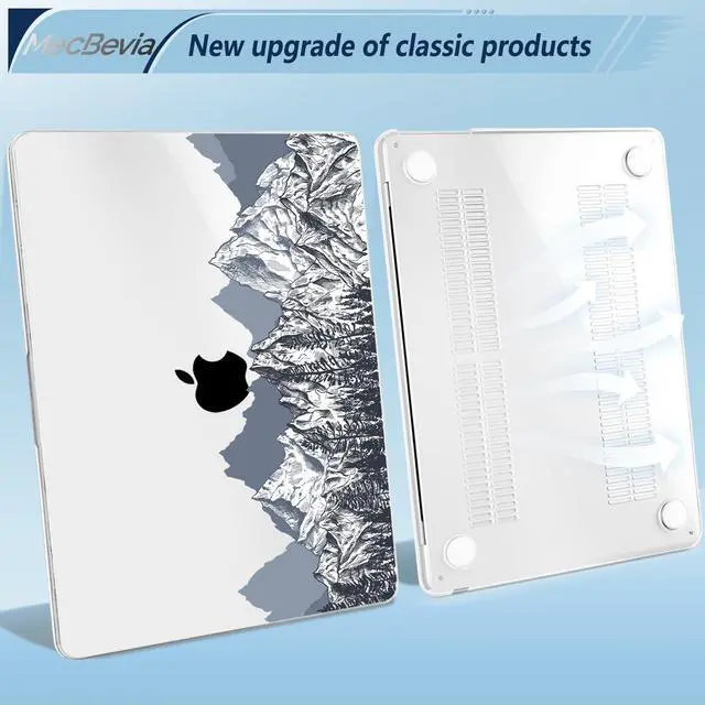 Alt view image 4 of 5 - MecBevia Compatible with MacBook Air 13.6 inch Case, M4 A3240/M3 A3113/M2 A2681 (Released 2025 to 2022), Hard Shell, Keyboard Cover, Screen Protector, Webcam Cover & Type-C Adapter, Mountain Sketch