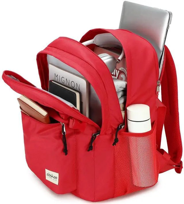Alt view image 3 of 5 - abshoo 29L Backpack for School College Bookbag Middle High School Backpacks Casual Daypack Travel Backpack (Red)