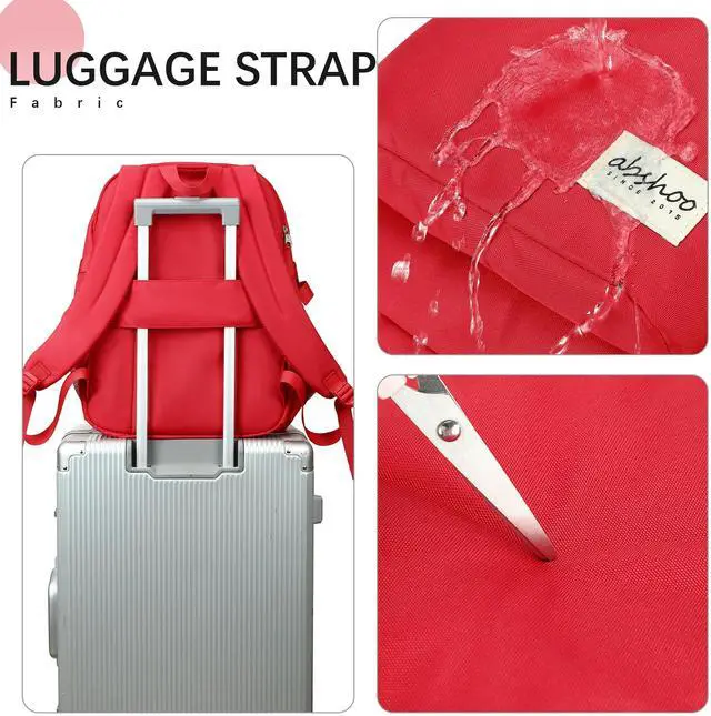 Alt view image 4 of 5 - abshoo 29L Backpack for School College Bookbag Middle High School Backpacks Casual Daypack Travel Backpack (Red)