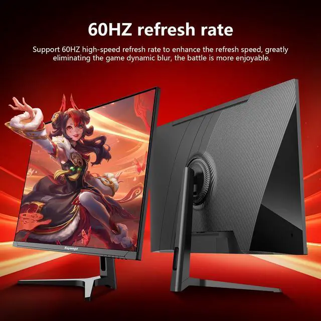 Alt view image 2 of 5 - Raywego 32 inch 4K Gaming Computer Monitor 60Hz UWQHD 3840x2160,99% sRGB,HDR10, FreeSync,Low Input Lag, Billions of Colors, PIP/PBP, Slim Bezel,VESA Mount HDMI/DP Eye-Care for Gaming Graphic Design