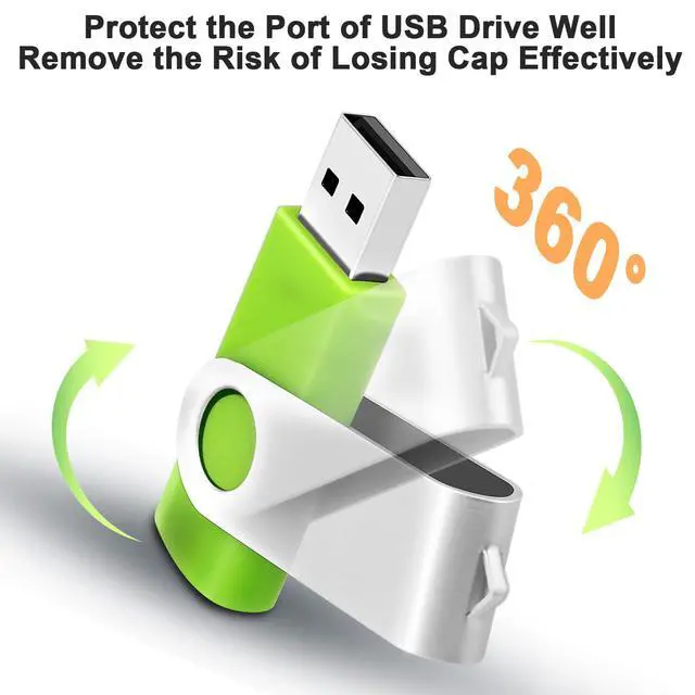 Alt view image 3 of 5 - USB Drive 32GB Bulk Thumb Drives 10 Pack, Metal Swivel Memory Stick Jump Drives with LED Indicator, Mixed Color Memoria USB Stick Zip Drive Pendrive Data Storage and Backup Flashdrive for Computer