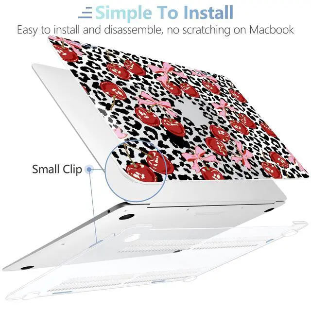 Alt view image 4 of 5 - MEEgoodo for MacBook Air 13.3 inch Case 2021 2020 2019 2018 A2337 M1 A2179 A1932, Laptop Shell for MacBook Air M1 with Keyboard Webcam Cover & Trackpad Film & Type C Adapter,Leopard & Cherry