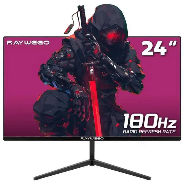 Main image of Raywego 24" Gaming Monitor Full HD 1920 x 1080P VA Panel Monitor 180Hz,Adaptive-Sync,4000:1 Contrast Ratio,Console Gaming Ready,HDMI*1/DP*1/USB*1/Earphone*1,Zero-Bright-Dot