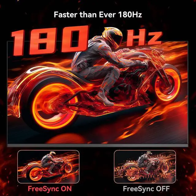 Alt view image 2 of 5 - Raywego 24" Gaming Monitor Full HD 1920 x 1080P VA Panel Monitor 180Hz,Adaptive-Sync,4000:1 Contrast Ratio,Console Gaming Ready,HDMI*1/DP*1/USB*1/Earphone*1,Zero-Bright-Dot