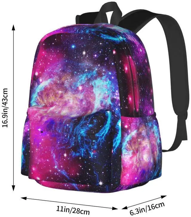 Alt view image 4 of 5 - Jbofyee Bursting Galaxy Laptop Backpack For Men Women, Lightweight Daypack Bookbag For Daily Commutes Business Travel Hiking