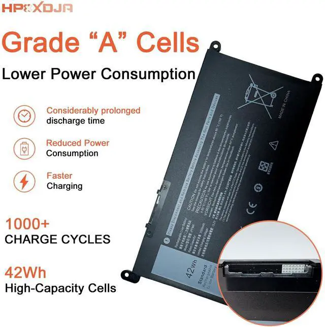 Alt view image 3 of 5 - JPFMR Laptop Battery Replacement for Dell Chromebook 3400 3100 2-in-1 Chromebook 5488 5493 5593 P90F Series Notebook 0JPFMR 7T0D3 07T0D3 7MT0R 7MTOR 16DPH 65N6H DN33X RDNP5 11.4V 42Wh 3500mAh 3Cell